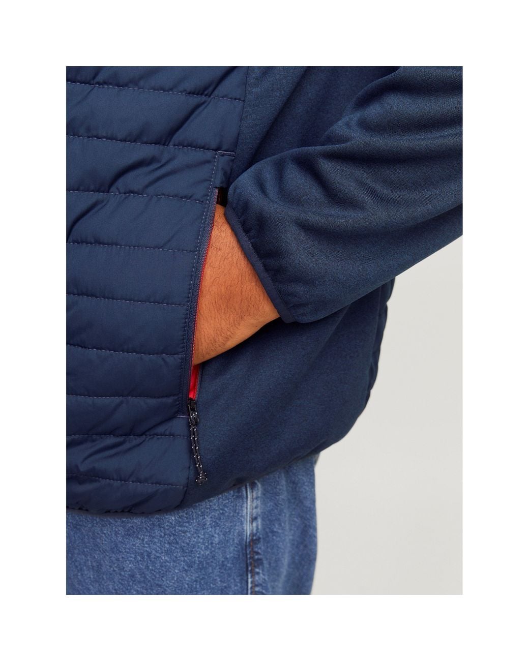 Jack & Jones Blue Lightweight Quilted Weather-Resistant Puffer Jacket for men