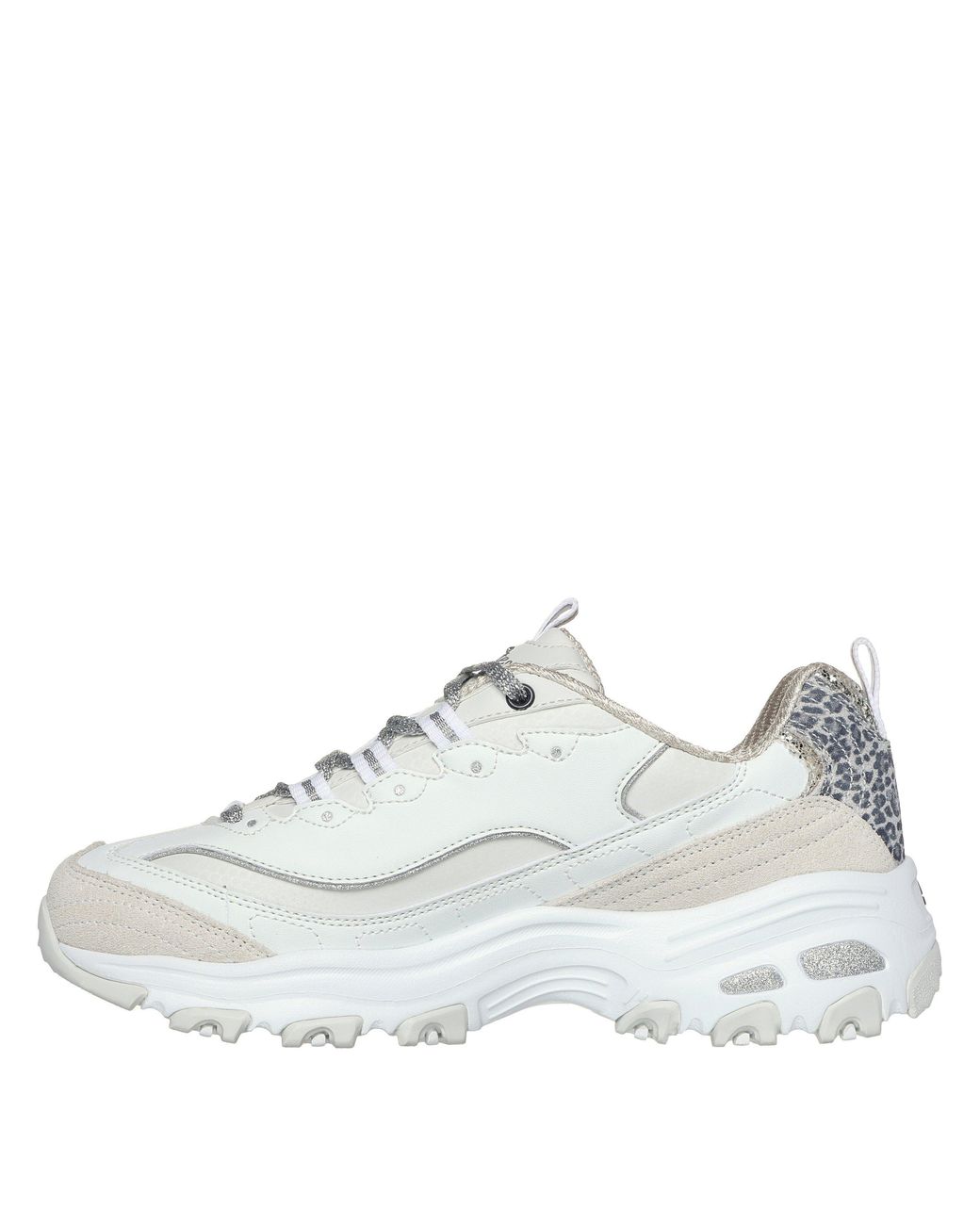 Skechers White Dlite Chic Low-Top Trainers