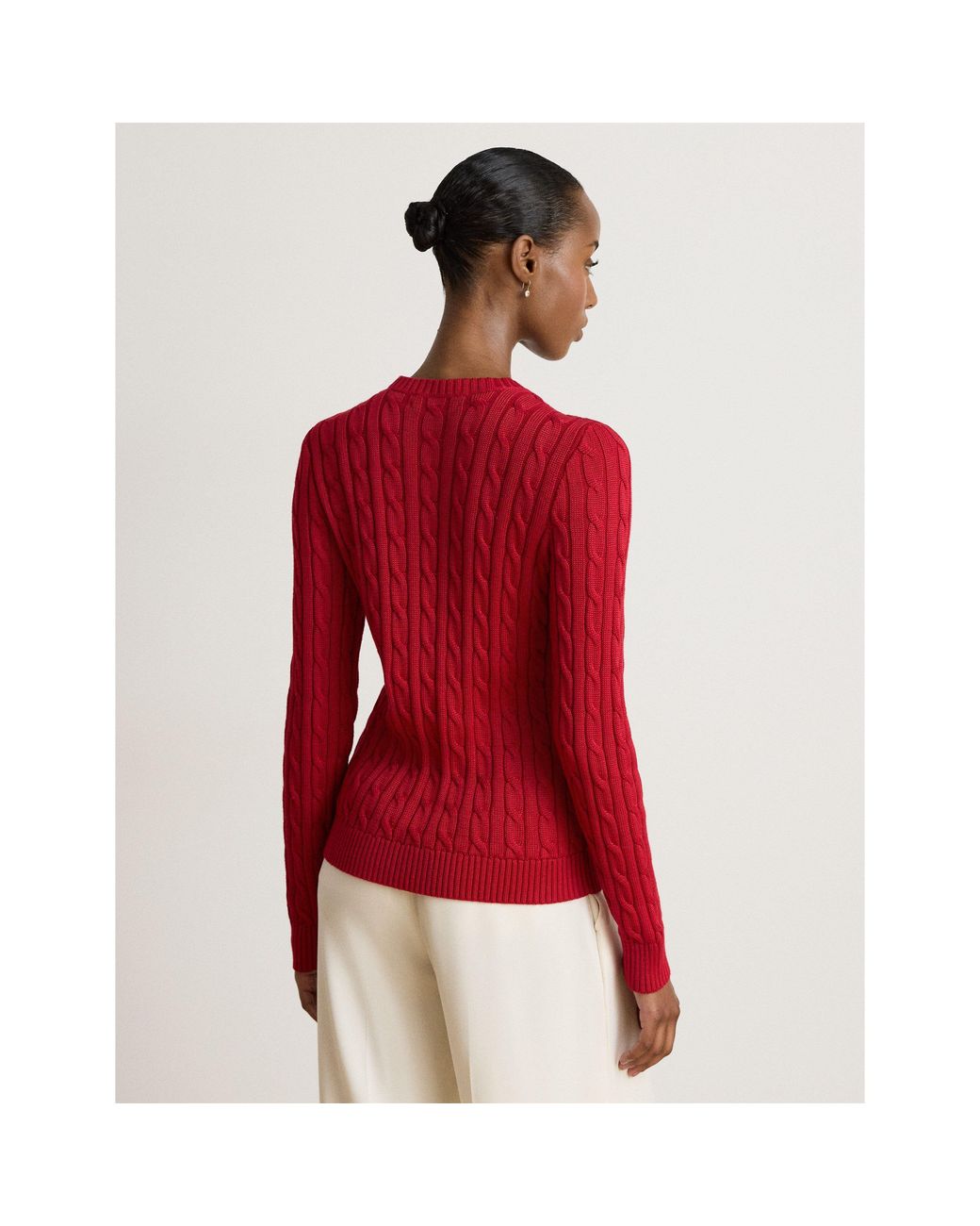 Ralph Lauren Red Cable-Knit Cardigan