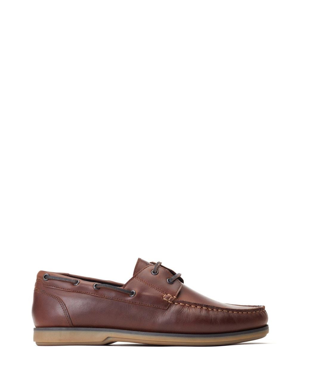 Base London Brown Stern Leather Low-Top Trainers for men