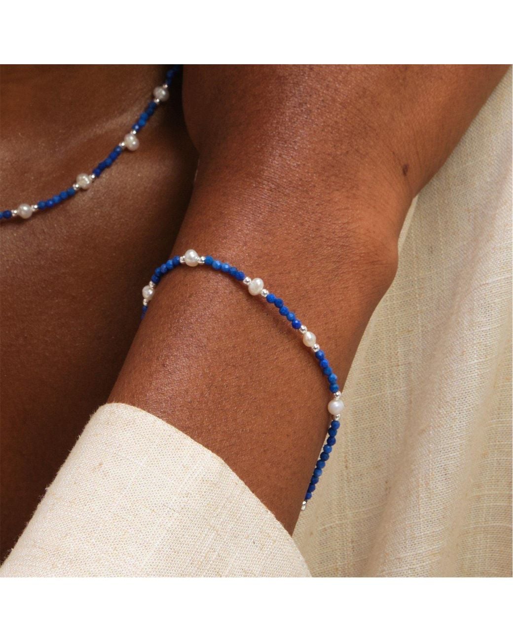 Inicio Blue Sterling Plated Lapis Necklace