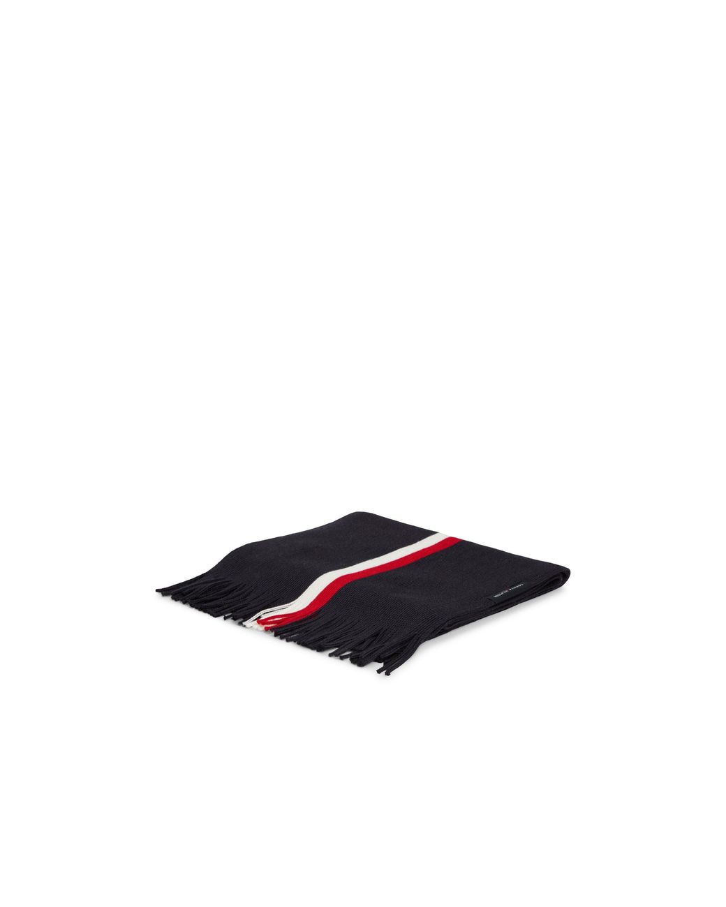Tommy Hilfiger Black Global Stripe Wool Blend Scarf