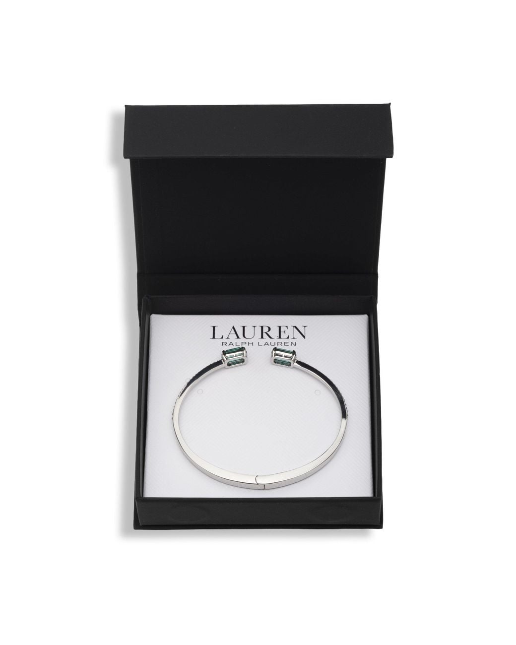 Ralph Lauren Blue Boxed Pave Cuff Bangle