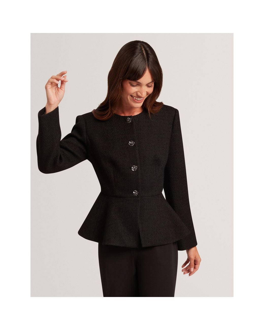 Ted Baker Black Ted Peplum Jacket Ld64