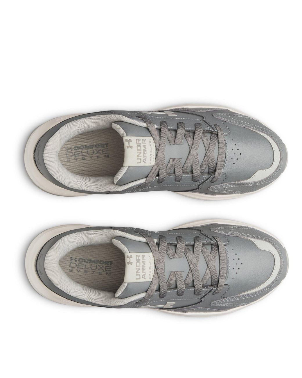 Under Armour Gray Edge Leather Low-Top Trainers for men
