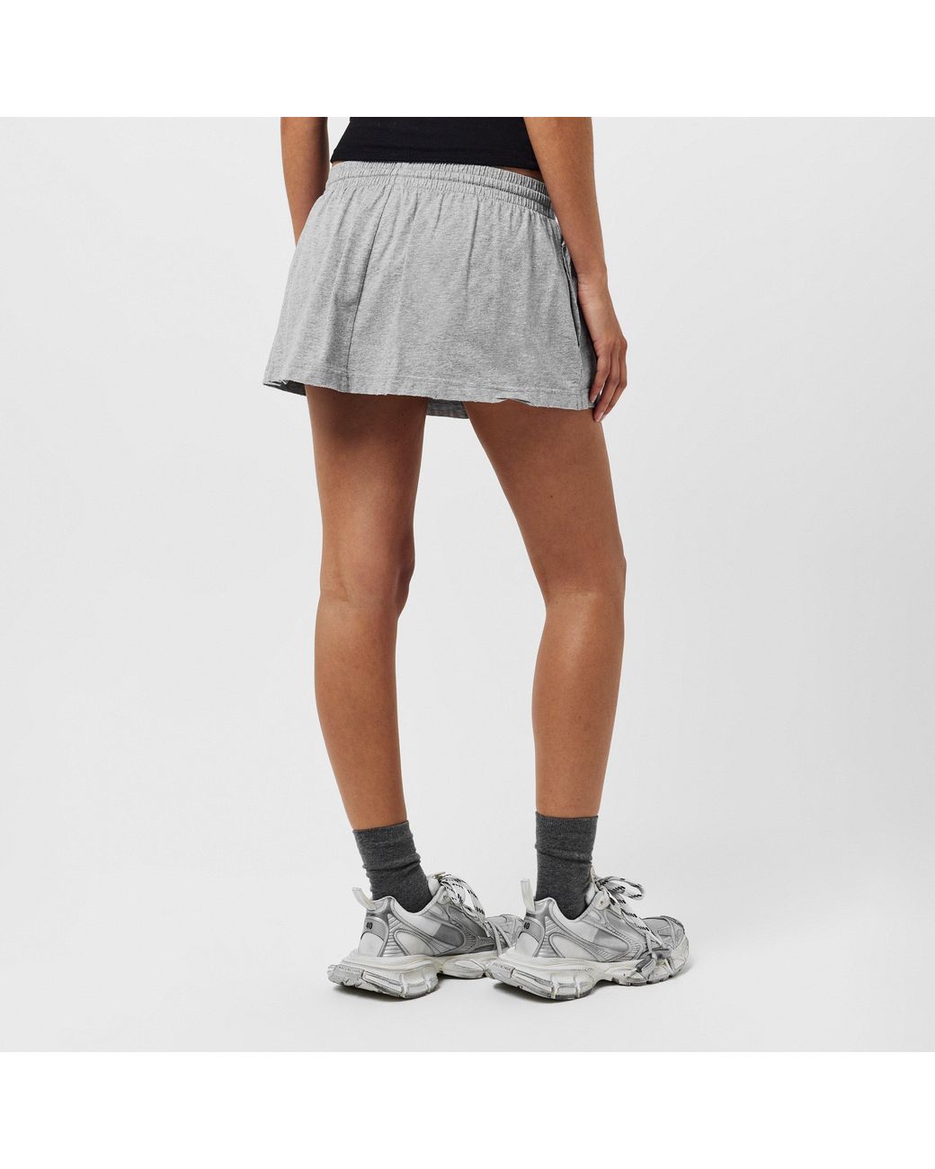 Balenciaga Gray High-Rise Mini Skirt
