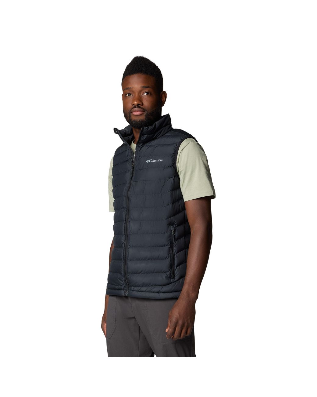 Columbia Black Powder Lite Water-Resistant Thermal-Reflective Sleeveless Gilet for men