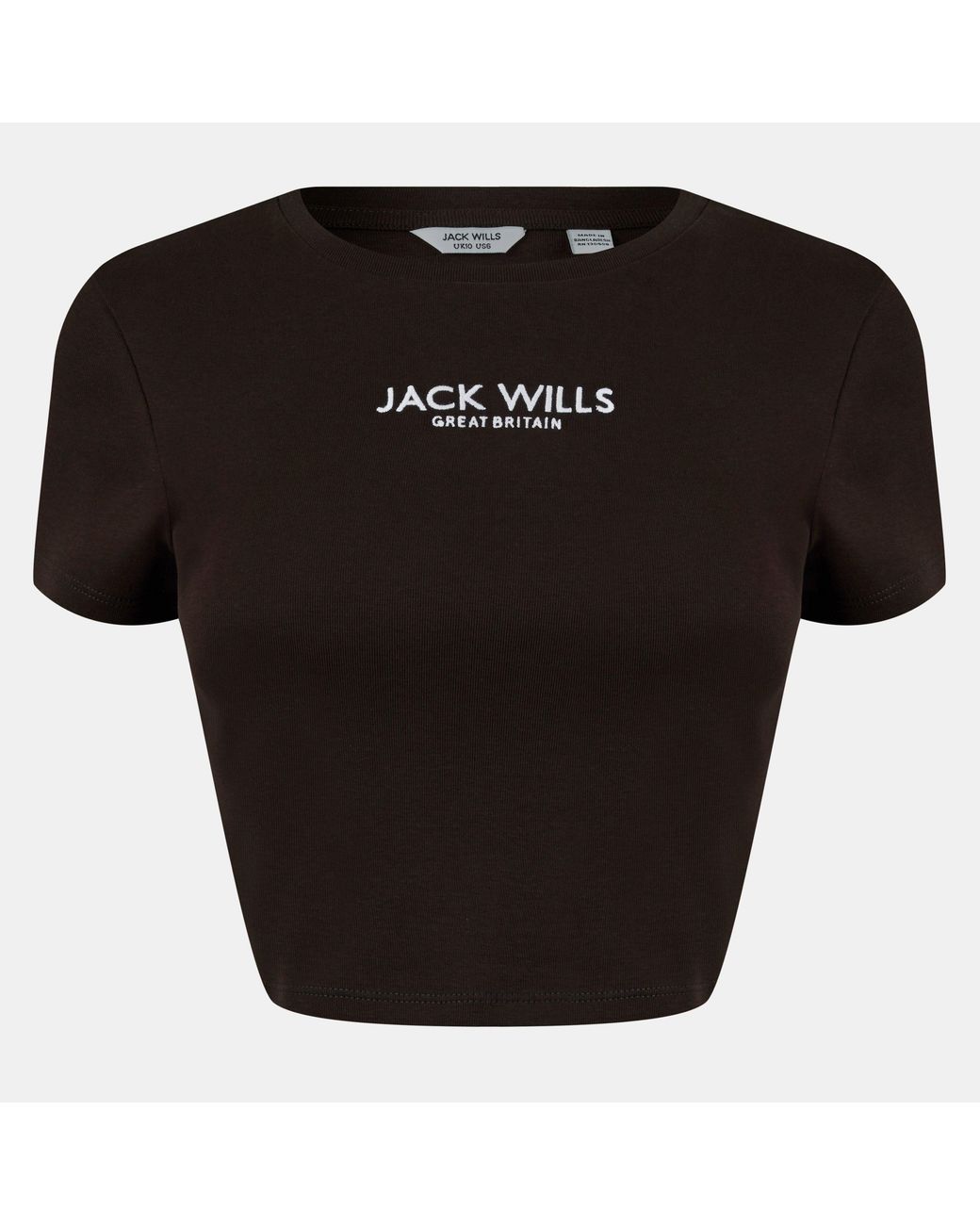 Jack Wills Black Cropped Baby T-Shirt