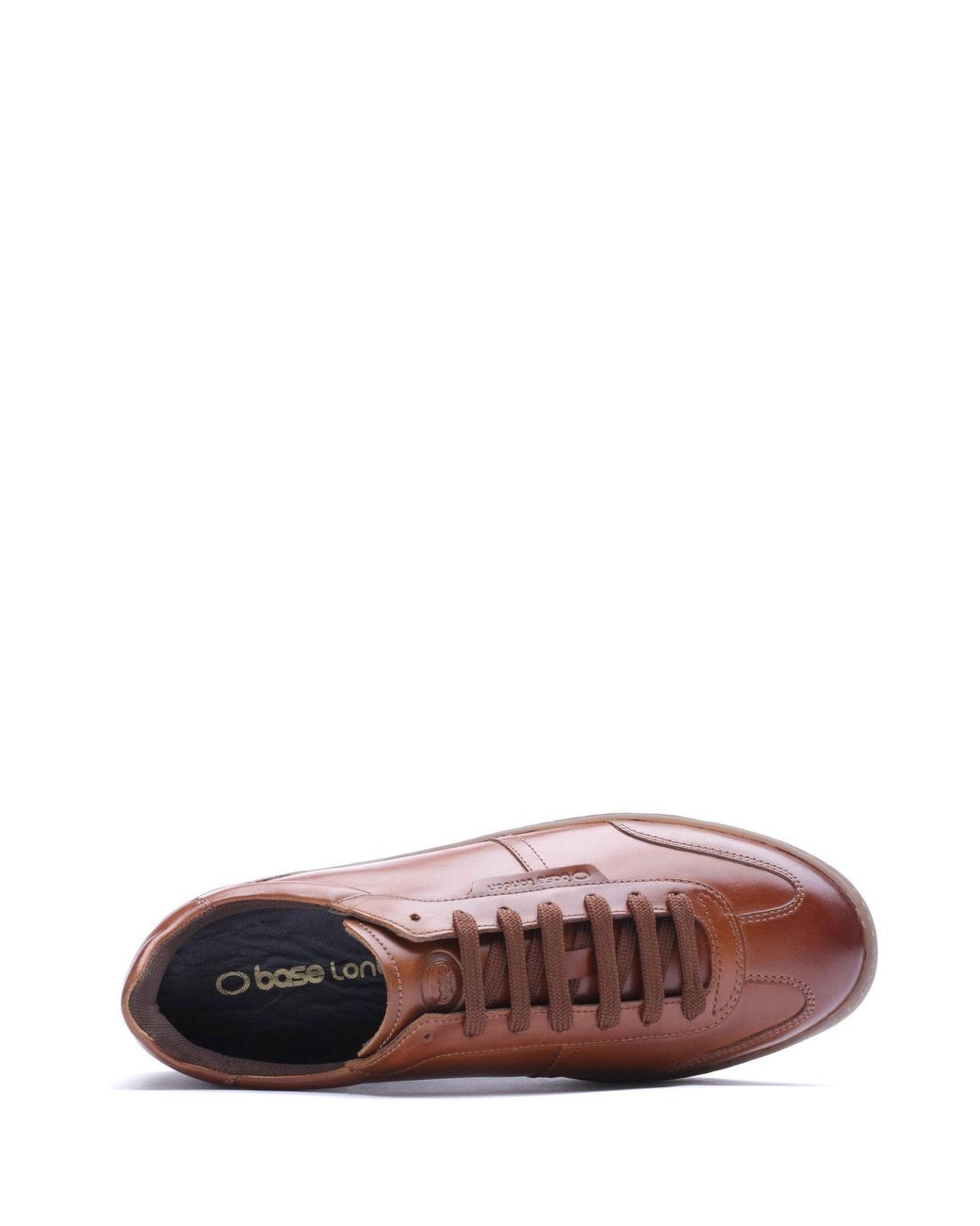 Base London Brown Tucker Leather Lace-Up Trainers for men