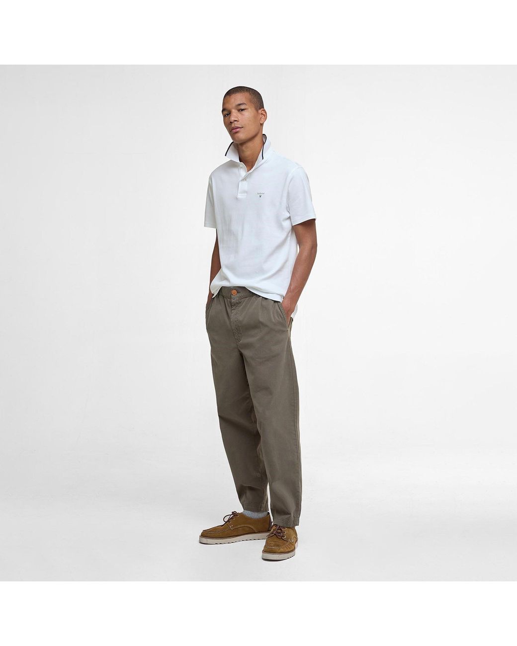 Barbour White Hackney Tailored Short-Sleeved Polo Shirt for men
