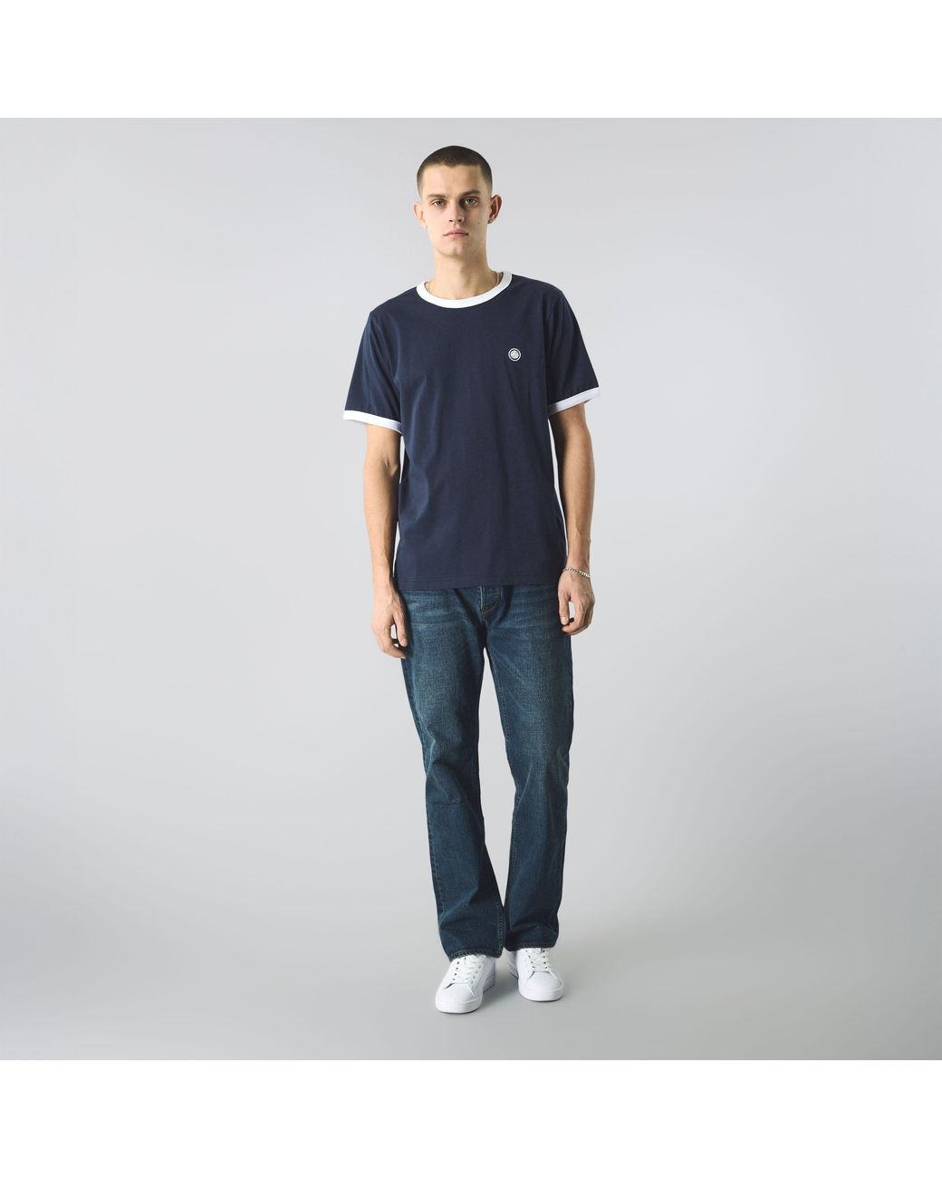 Pretty Green Blue Eclipse Ringer Regular Fit T-Shirt for men