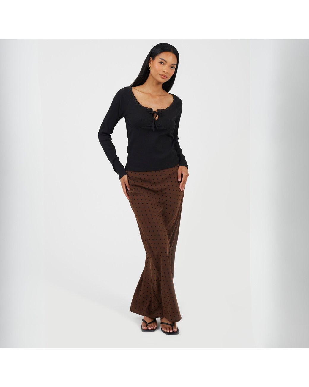 Brave Soul Black Ladies Ribbed Long Sleeve Top