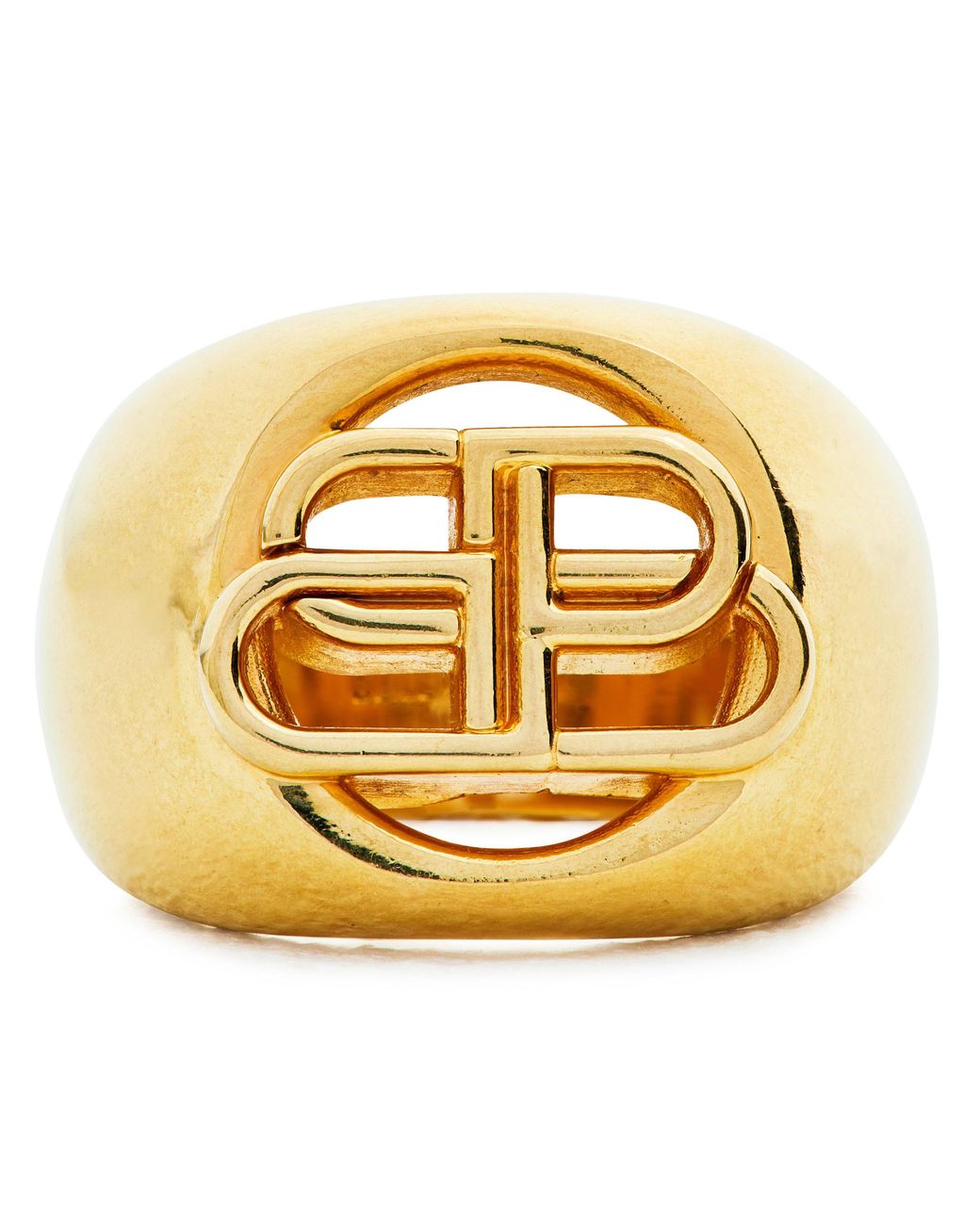 Balenciaga Metallic Bb Signet Ring