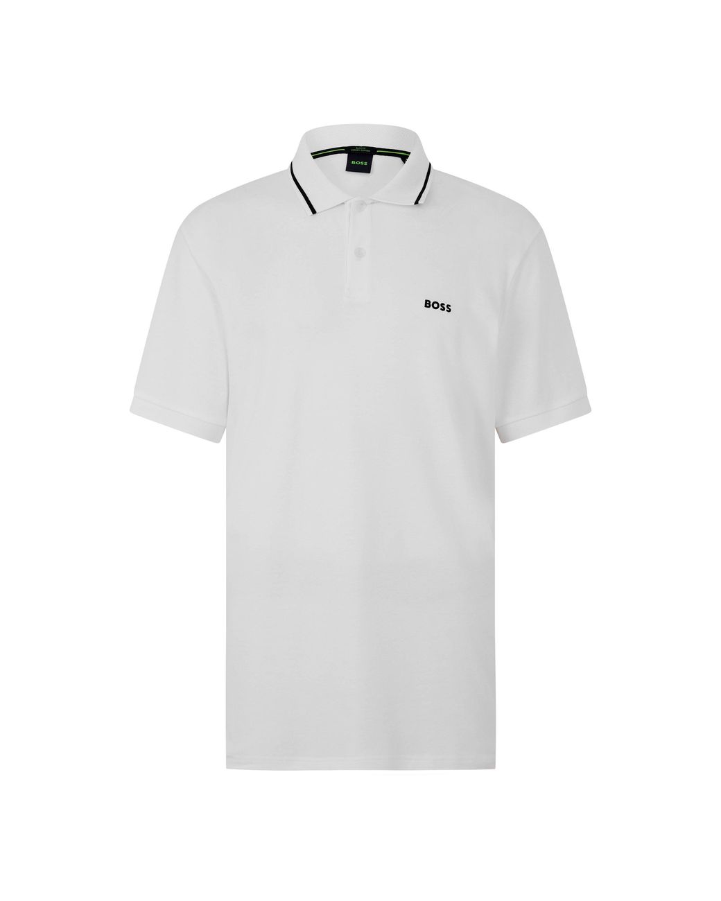 Boss White Join Paddy Short-Sleeve Cotton Slim-Fit Polo Shirt for men