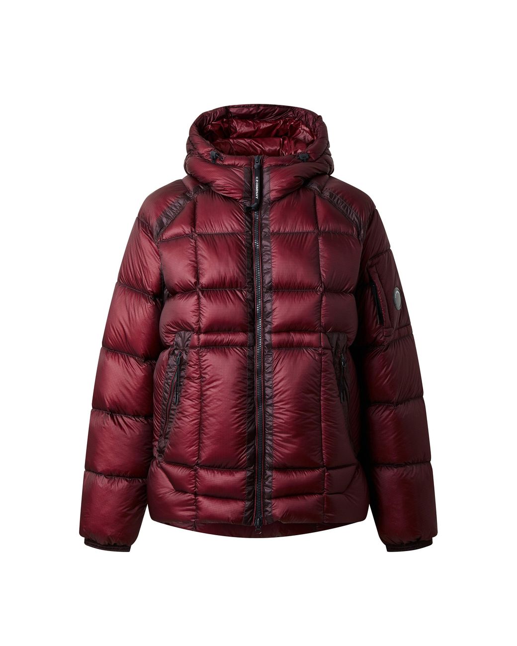 C P Company Red Dd Shell Sn64 Duck Down Full-Zip Hooded Puffer Jacket for men