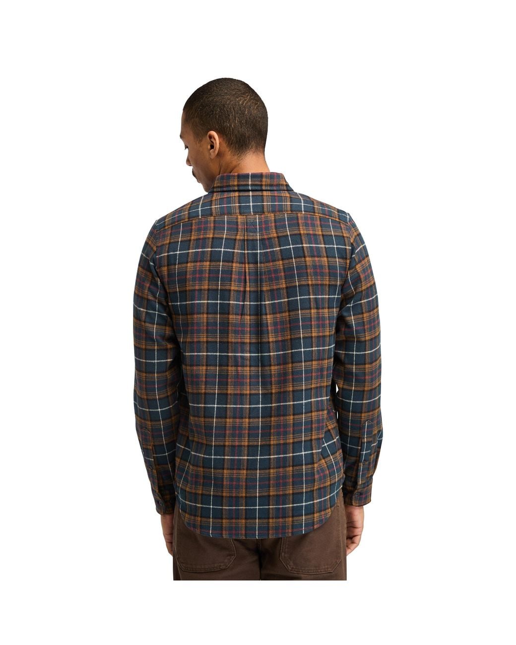 Timberland Black Midweight Flannel Check Dark Long-Sleeve Patterned Shirt for men