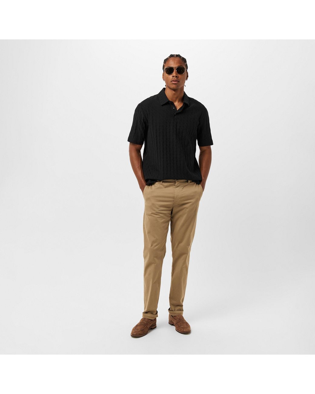 ARMANI EXCHANGE Black Short-Sleeve Polo Shirt for men