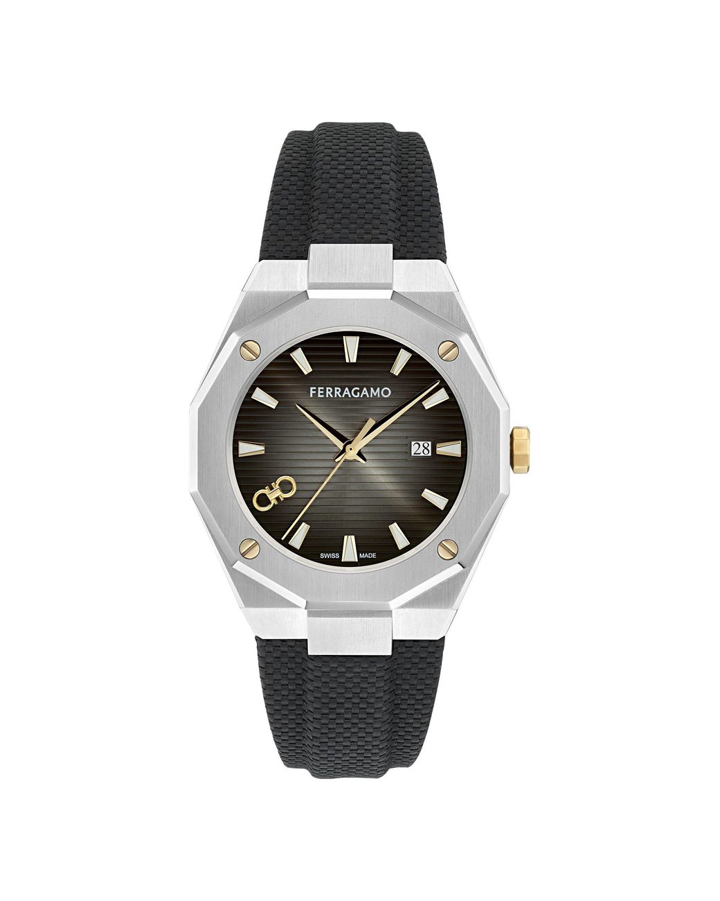 Ferragamo Metallic F-80 Tonneau Analogue Quartz Watch for men