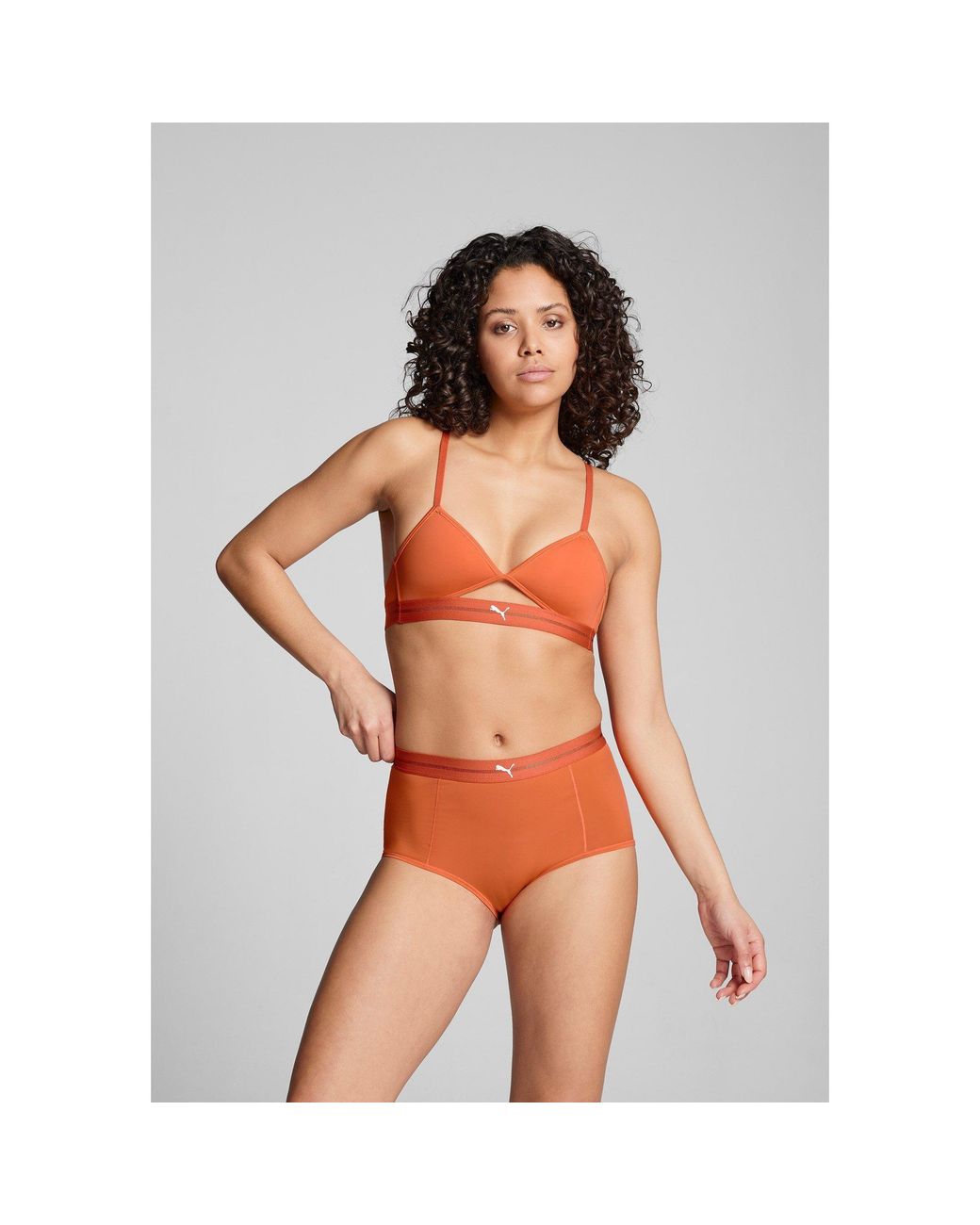 PUMA Orange Peek A Boo Triangle Bralette
