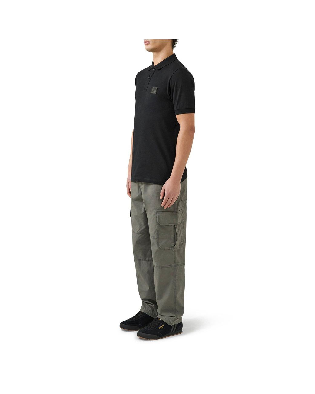 Patrick Black Short Sleeve Polo Shirt for men