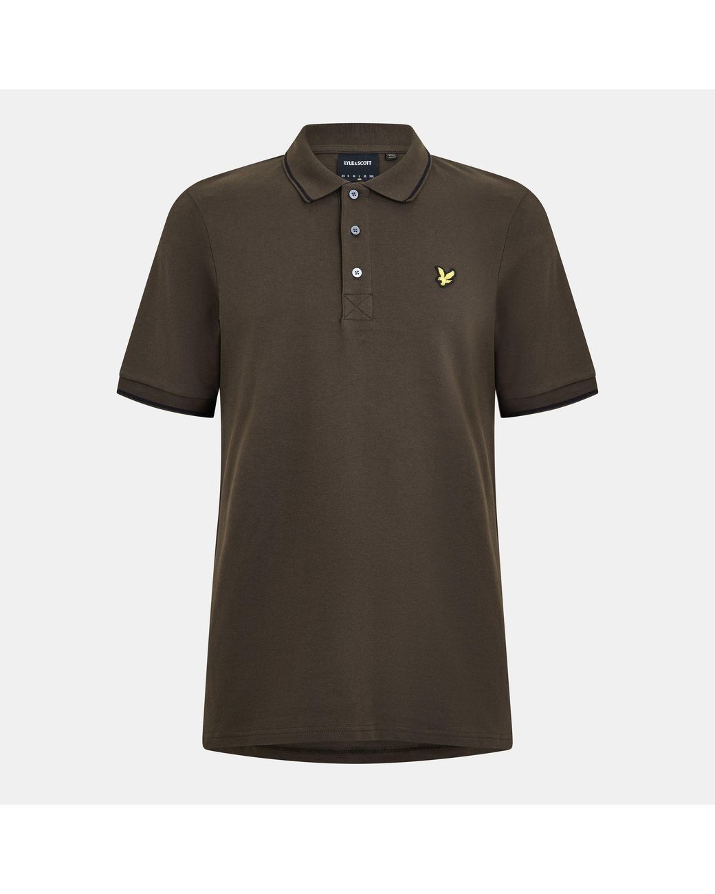 Lyle & Scott Green Tipped Short Sleeve Polo Shirt for men