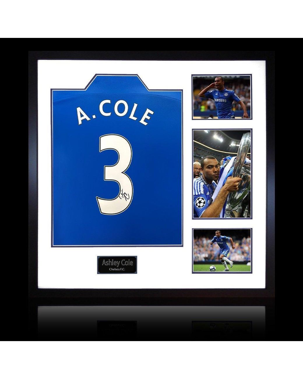 The Fan Cave Blue Ashley Cole Signed Chelsea Premier League Shirt