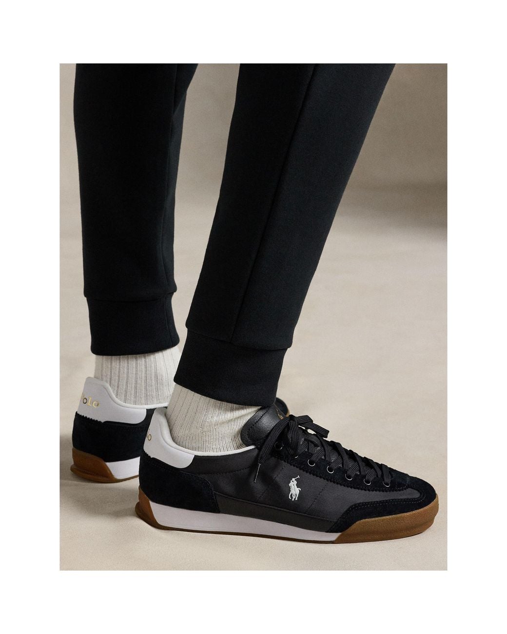 Polo Ralph Lauren Black Hester Low-Top Trainers for men
