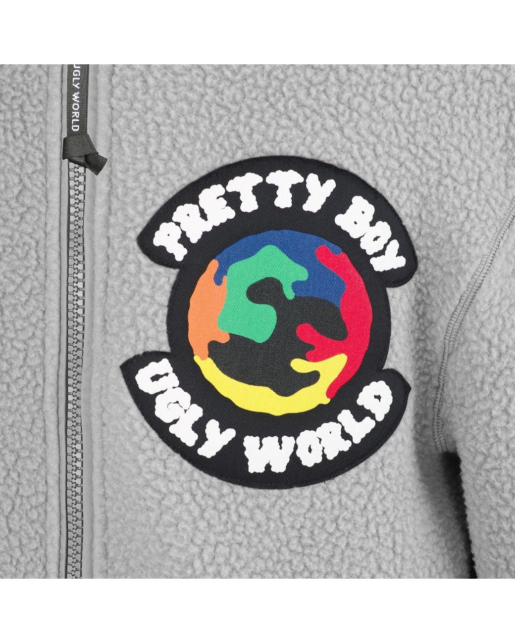 PRETTY BOY UGLY WORLD Gray Textured Sherpa Jacket for men
