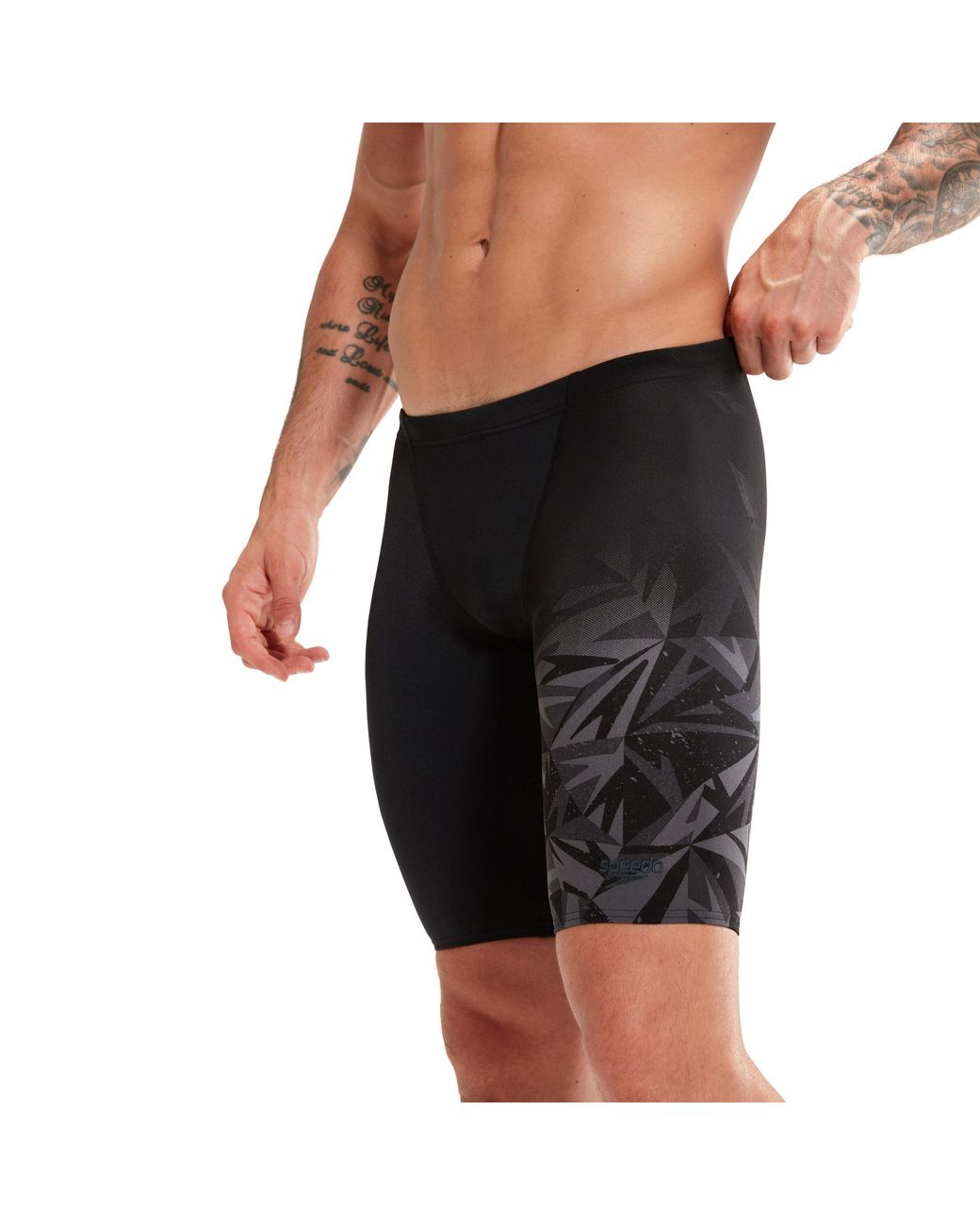 Speedo Black Placement V-Cut Jammer Shorts for men