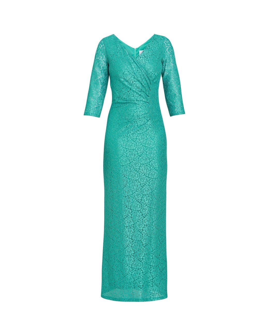 Gina Bacconi Green Fearne Lace Wrap Maxi Dress