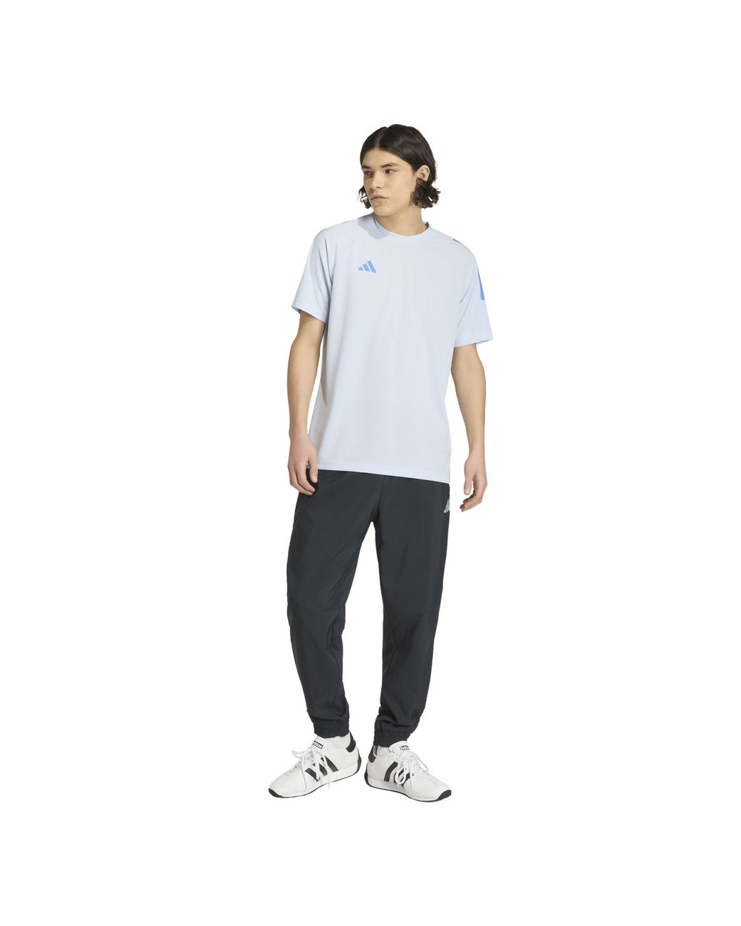 Adidas Blue Classic 3 Stripe Sereno T-Shirt for men