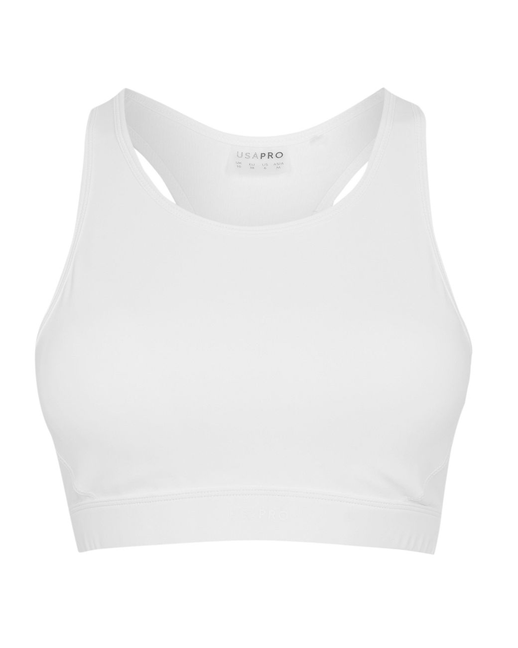 Usa Pro White Core Racer Back Sports Bra
