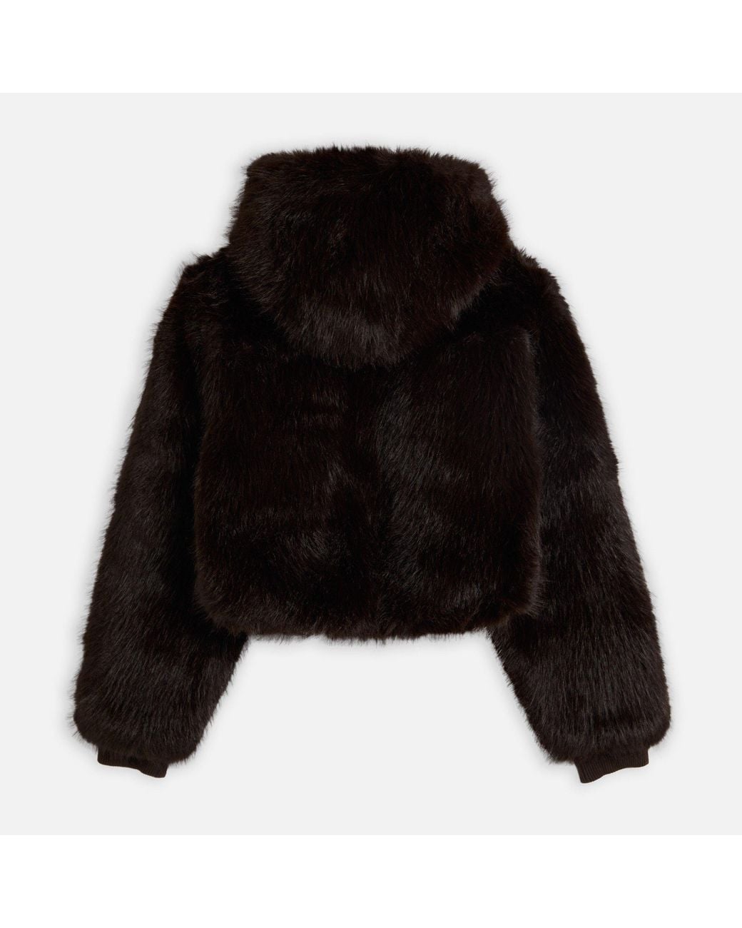 Juicy Couture Black Hadi Cropped Hooded Faux Fur Hybrid Jacket