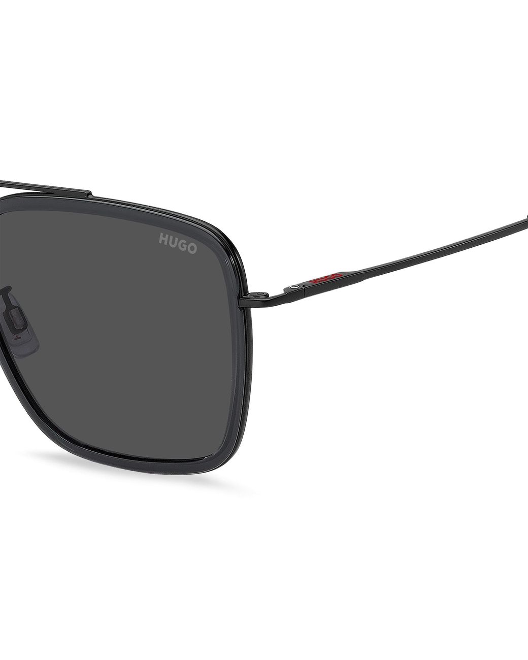 HUGO Black Square Aviator Sunglasses for men
