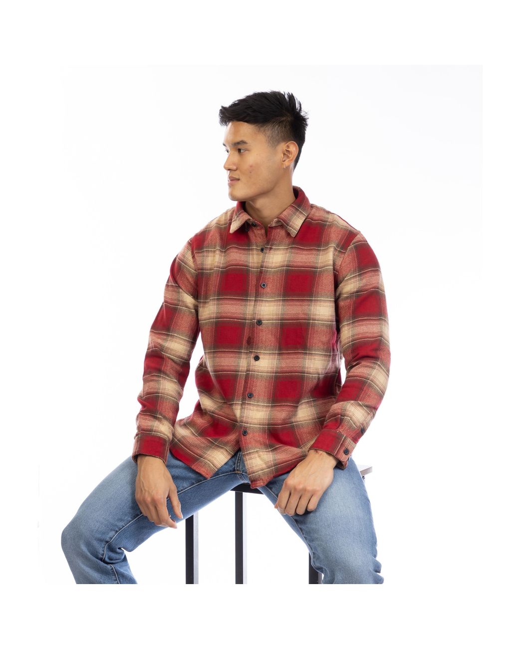 Peter Werth Red Bagley Long Sleeve Shirt for men