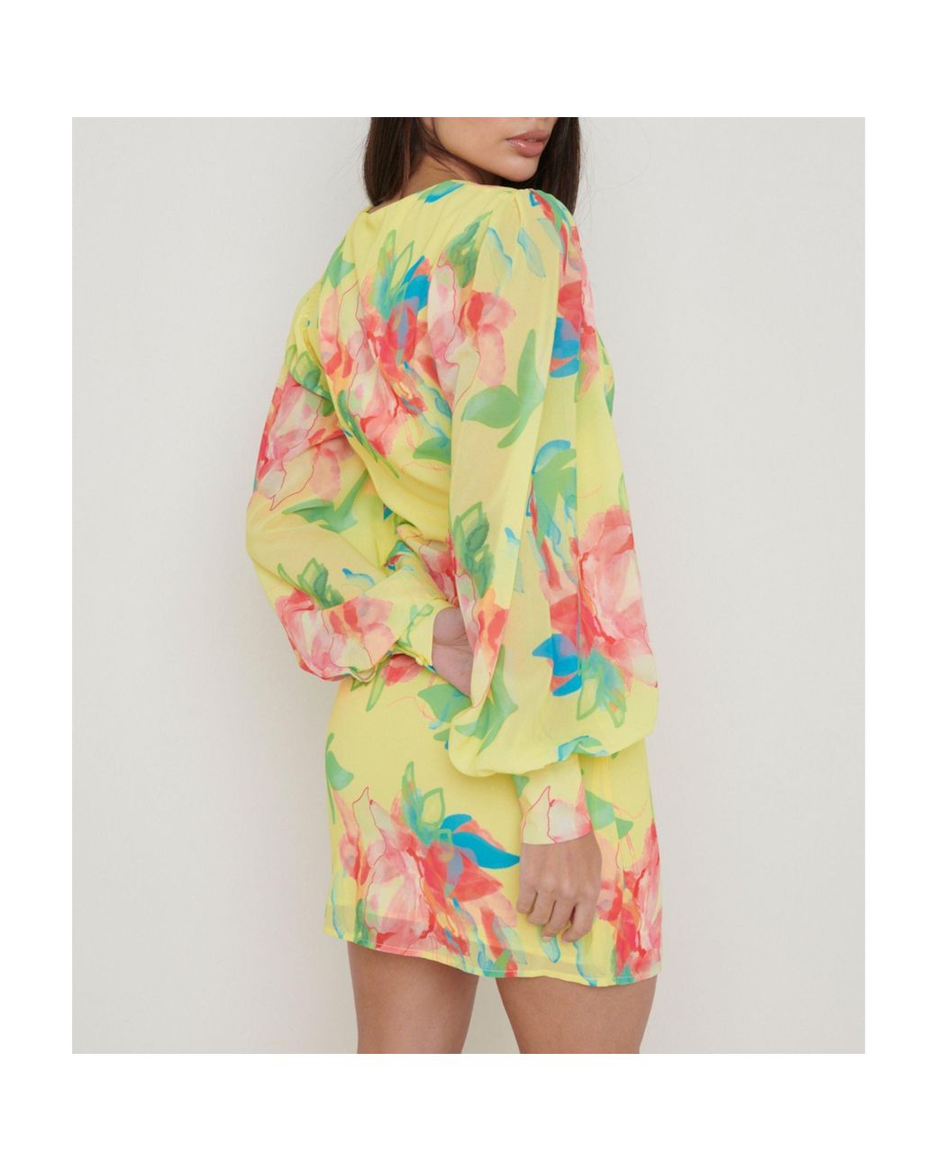 Pretty Lavish Yellow Anais Cut Mini Dress