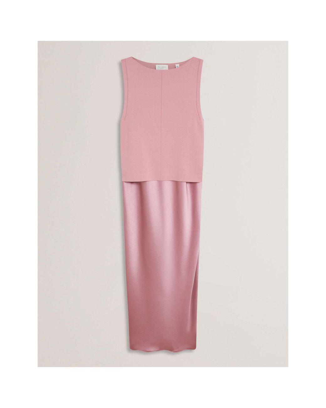 Ted Baker Pink Knitted Satin Slip Dress