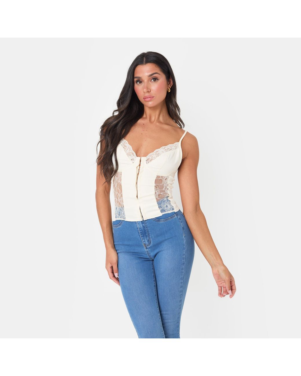 I Saw It First Blue Lace Corset Top