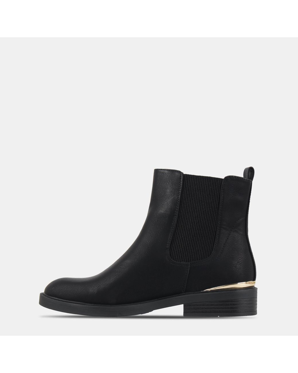 Miso Black Flat Ankle Boots
