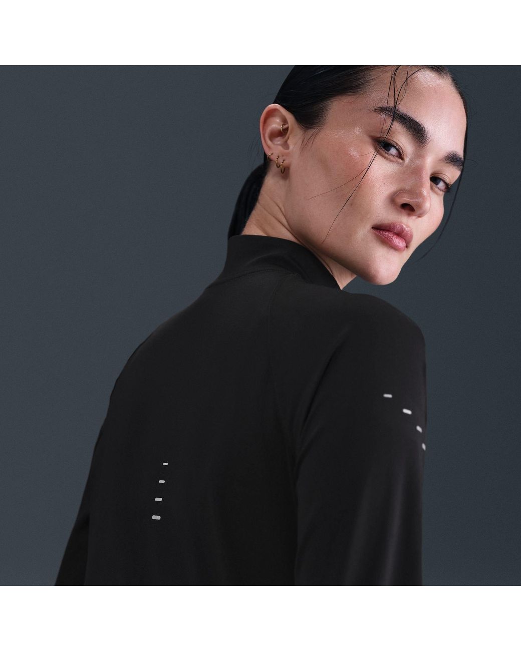 Nike Black Swift Full Zip Long Sleeve Running Top