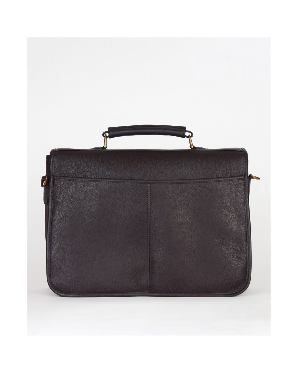 Barbour Black Leather Briefcase for men
