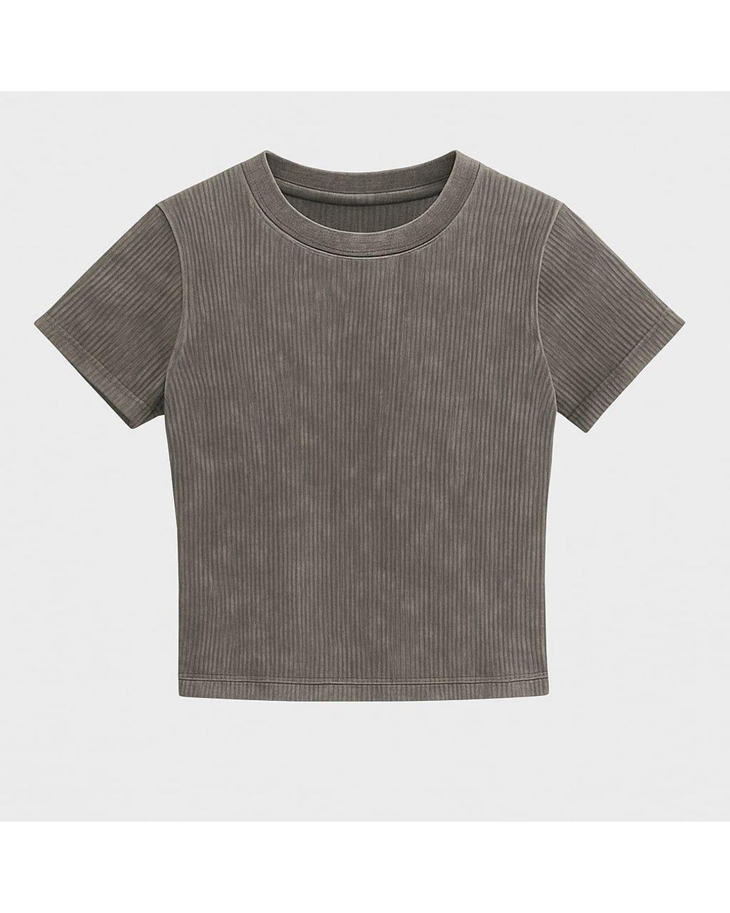 I Saw It First Gray Acid Wash Cropped Tshirt
