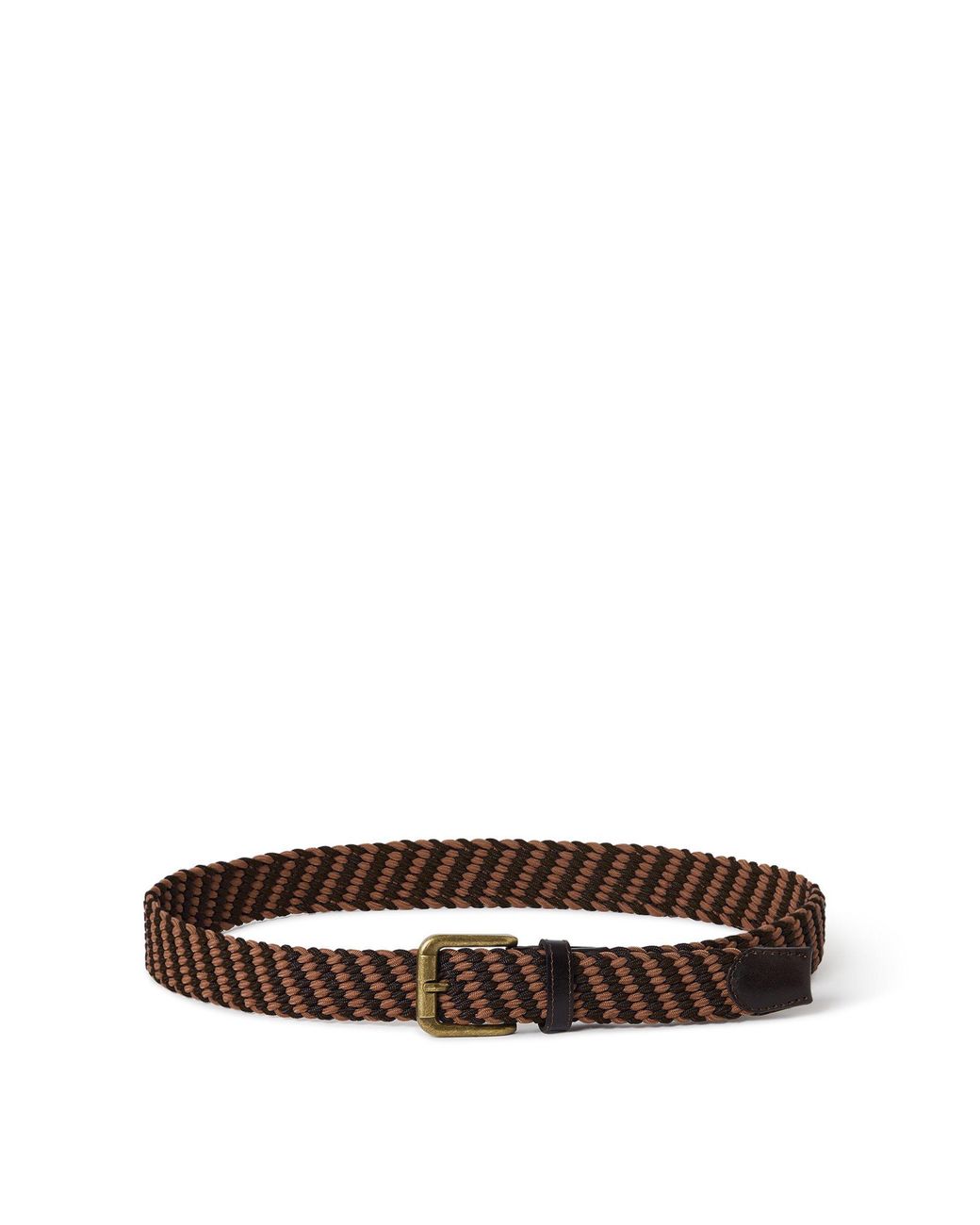 Osprey Brown Warren Woven Leather Belt for men