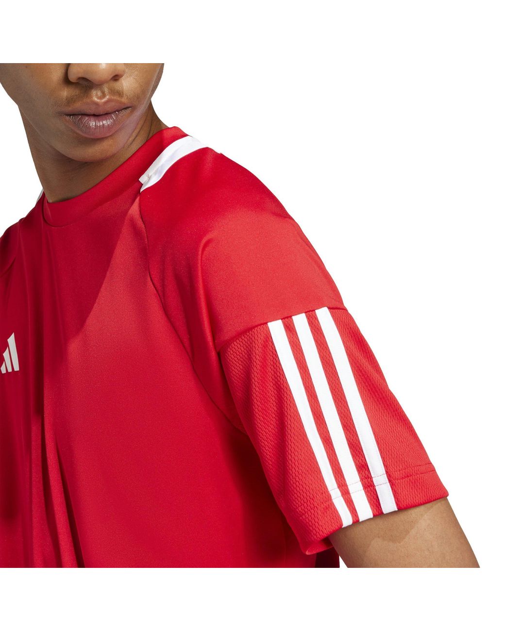 Adidas Red Classic 3 Stripe Sereno T-Shirt for men
