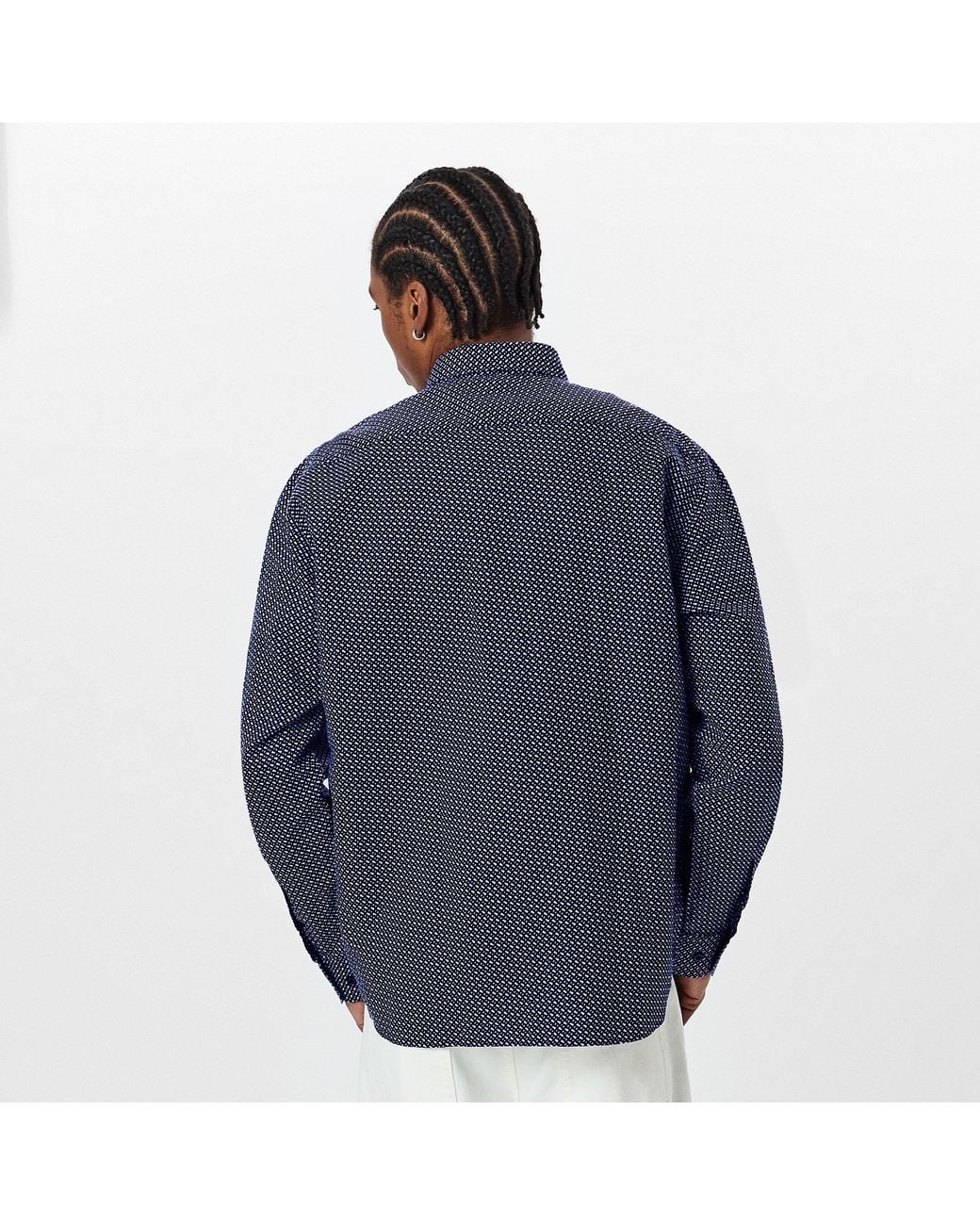 Boss Blue Hbb Chal Kent Patterned Short-Sleeve Shirt for men