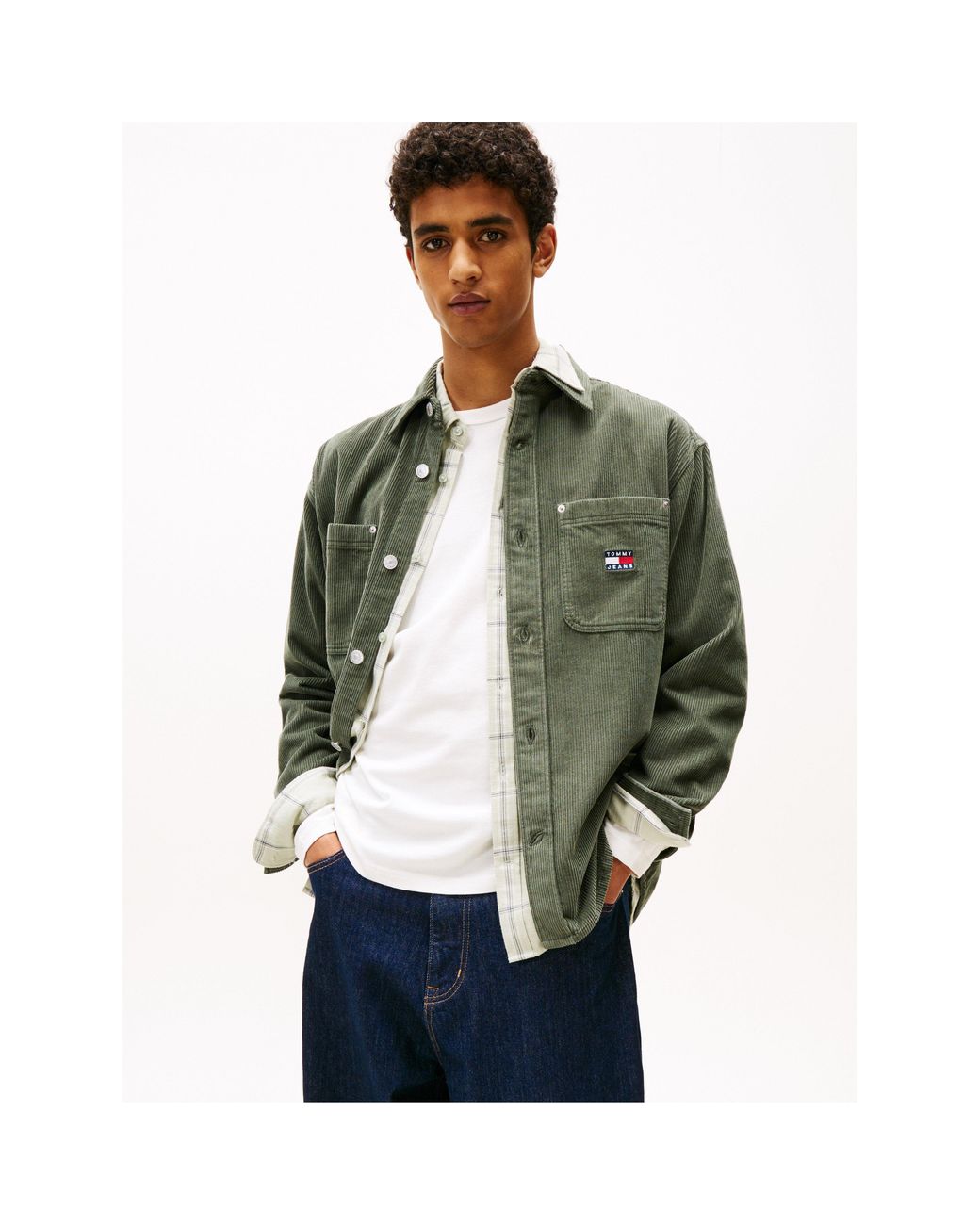 Tommy Hilfiger Green Cord Relaxed Fit Overshirt for men