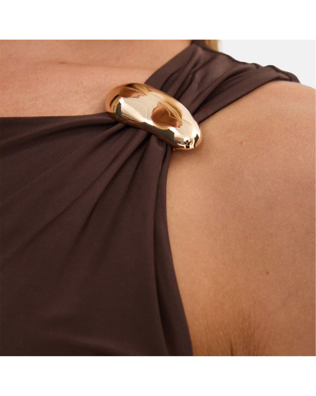 I Saw It First Brown Slinky Fashion Top