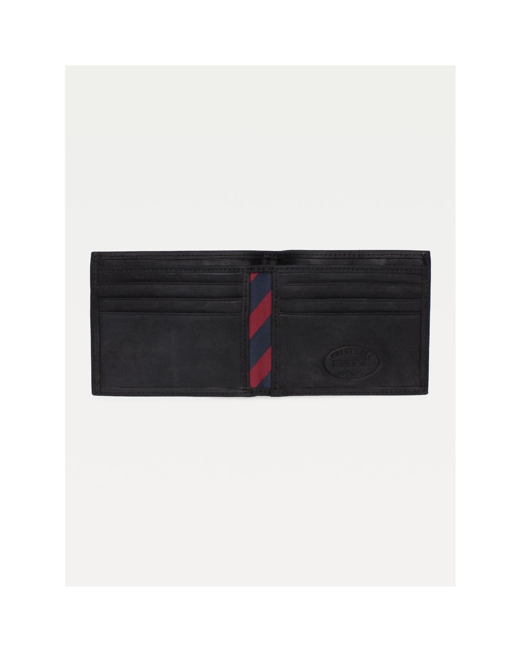 Tommy Hilfiger Black Johnson Small Bifold Leather Wallet for men