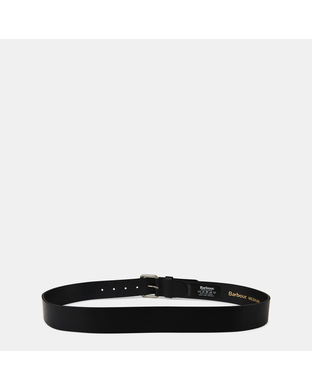 Barbour Black Matte Leather Belt for men