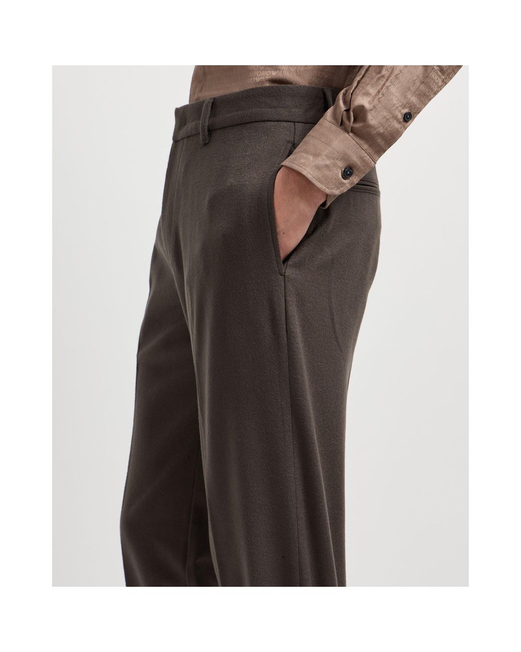 Emporio Armani Gray Slim Fit Tailored Trouser for men